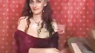 A girl fingers her hairy pussy in a hot masturbation session