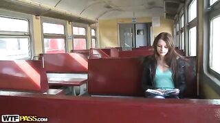 A pickup on the train ended with a passionate group encounter for her