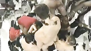 Cute girl was fucked by a crowd of guys