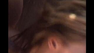 The guy finished on the girl's face after a rough fuck