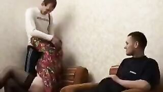 The mature woman wanted sex with her son and his friend