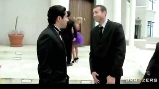 The bride got painted and immediately began to fuck with a witness