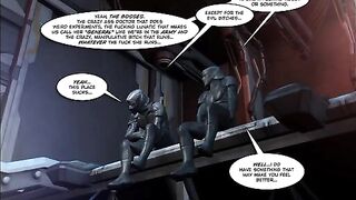 Woman fucked by two guys in a comic book scene - 2020