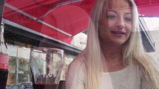 A sexy blonde with natural tits enjoys a thrilling private session on camera