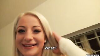 A sexy blonde with natural tits enjoys a thrilling private session on camera