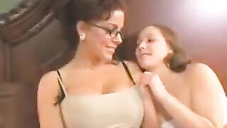 A mother is having fun with her young lesbian daughter