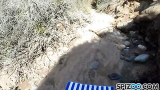 Jessica James has sex with a guy in nature