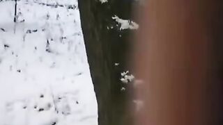 The guy is trying to freeze the girl’s dick and pussy in a unique way