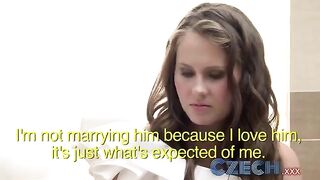 The witness of wedding drunkenly fucked with a bride in lesbian style