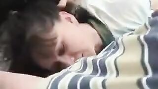 Sexual family engages in a group sex session at home