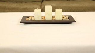 Under the table, the masseuse Chloe Amur jerks her client’s cock