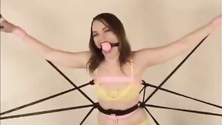 The girl Diana was tied up and prepared for a hard session