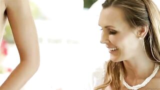 Three girlfriends chatted about sex and turned to the bold act