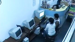 A sexy webcam show from an internet cafe episode
