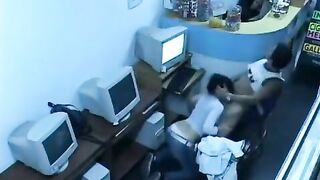 A sexy webcam show from an internet cafe episode