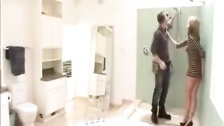 The wife had a rough encounter with the plumber and her husband