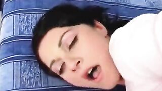 Guy fucked tight ass and then cums on the face of a girl