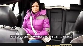 A hot girl was fucked by a taxi driver in his car