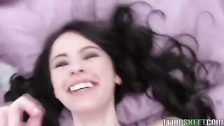 The first time experience of sex with a young brunette amateur