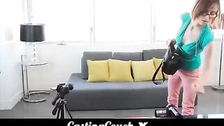 Girl gets fucked during her porn casting for sex movie