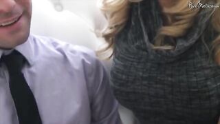 A cute girl with a shaved pussy is fucked by a guy on the couch