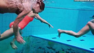 A hidden camera took pictures of naked girls in the pool, but they noticed it