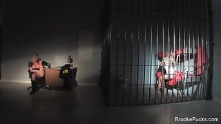 The guard rubs his dick at work in uniform
