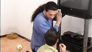The repair of the TV was paid in kind by sexy girls