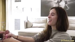 Fit slut Abbie Maley gets her tight pussy pounded on a rough home sex tape