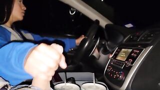 Pervert dude gets assistance from sexy step-sister on the highway