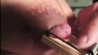 The girl was subjected to a brutal BDSM punishment for her big boobs