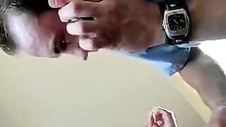 Fisting anal sex with a mobile phone and a remote control toy