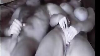 A fat woman was caught on camera getting intimate in a compromising spot