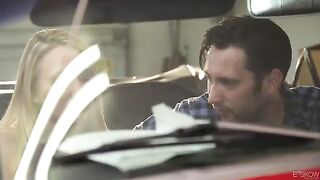 A red car, passionate sex with the blonde in 60fps