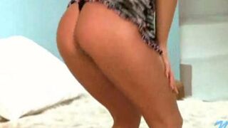 A young Russian debauched shows her striptease to the camera