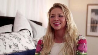 Two beautiful girls are stuck in bed and fuck each other