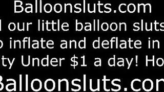 The girl is rubbing her boobs on the bed and getting more excited
