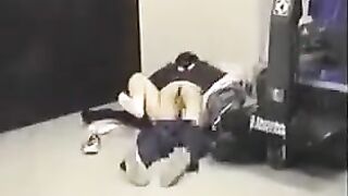 He removed his pants and fucked her anal hole