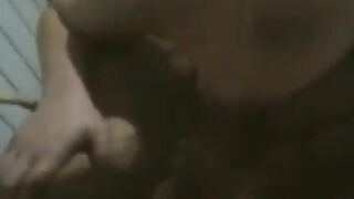 Busty woman dancing naked in front of her husband, showcasing her allure