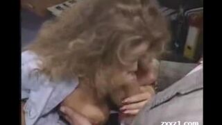 The teacher with big boobs fucks her student in the classroom