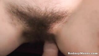 A neighbor with a natural hairy pussy wanted to get fucked