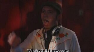 Bunch of wet pussies gets fucked on the couch in a night club