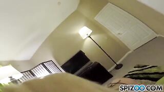 A blonde girl is doing anything for money