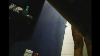 A girl has sex in the shower, but there is a hidden camera