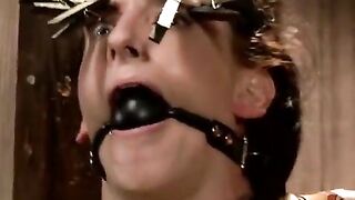 The poor girl was tied up and a master made her come