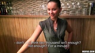 A pretty bartender agreed to have sex and she was really good