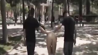 Group sex in public, camera captures every detail of the scene