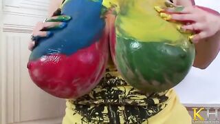 Artistic solo masturbation with a big BBW toy