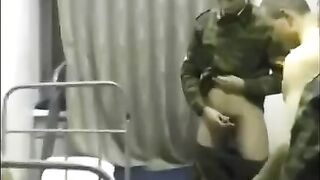 A crowd of soldiers fucked a girl in the barracks, it was epic