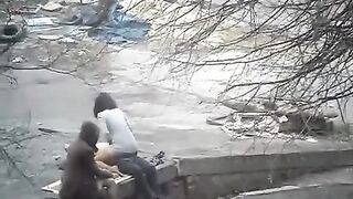 The guy photographed a girl during sex on the street, capturing it all